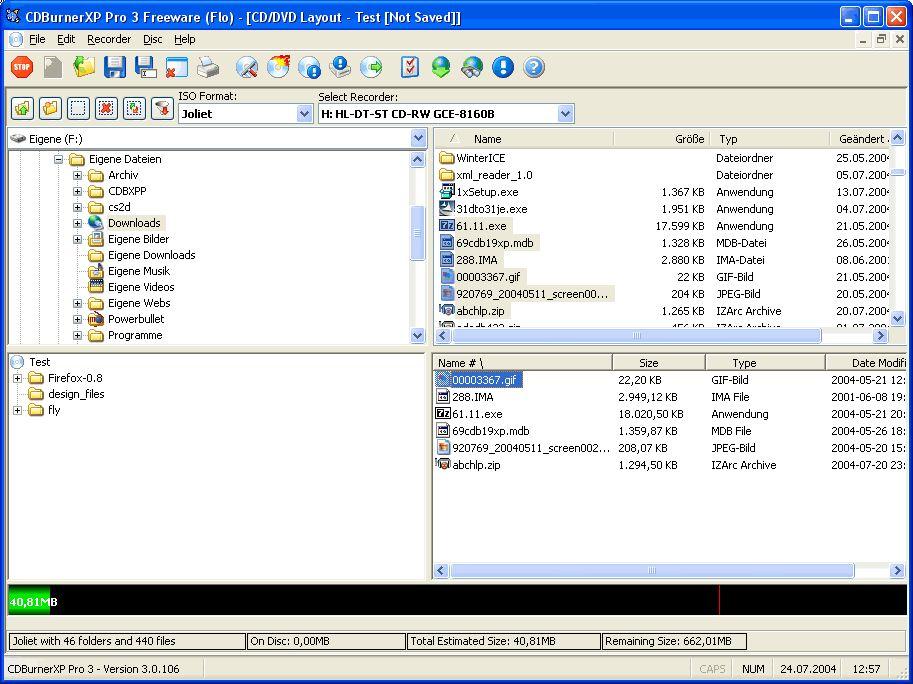 CDBurnerXP DVD writer software