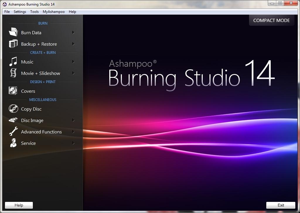 Ashampoo Burning Studio free Blu-ray Burner Application