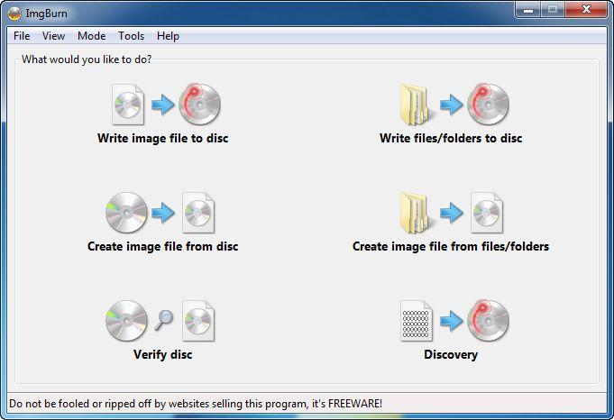 IMGBurn free Blu-ray Burner Application