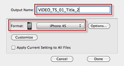 output format