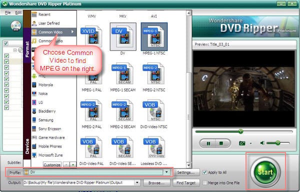 Convert DVD to MPEG
