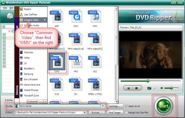 convert DVD to WMV