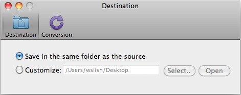 Set the output folder