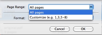 Select page ranges