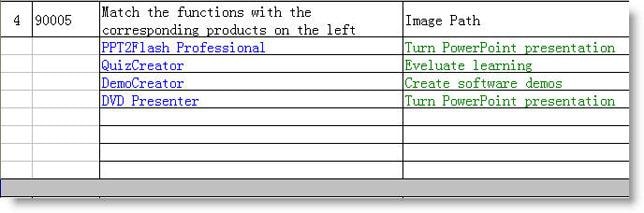 create quizzes- matching 