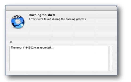 idvd burning finished error