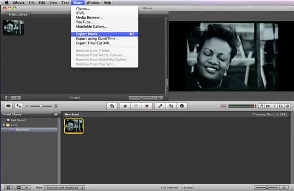 如何保存 iMovie 在 Mac 上的项目
