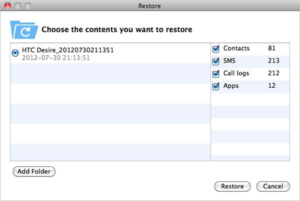 Mac Android MobileGo Restore
