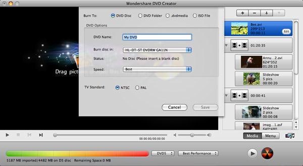 mac dvd creator output