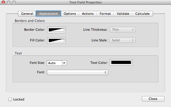 create PDF form in Mac OS X