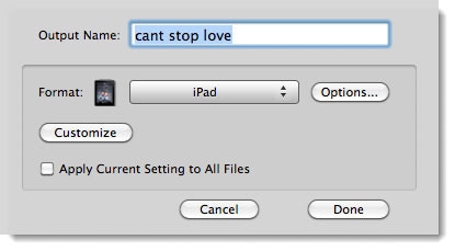 Select an output format