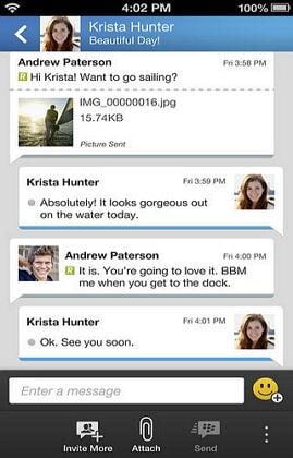 instant messaging apps for iphone and blackberry