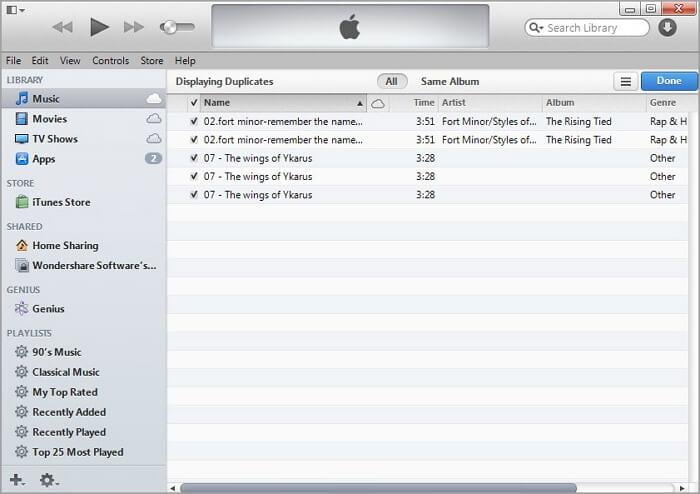 how to remove duplicates in itunes