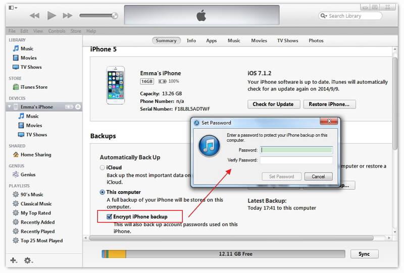 backup iphone to itunes