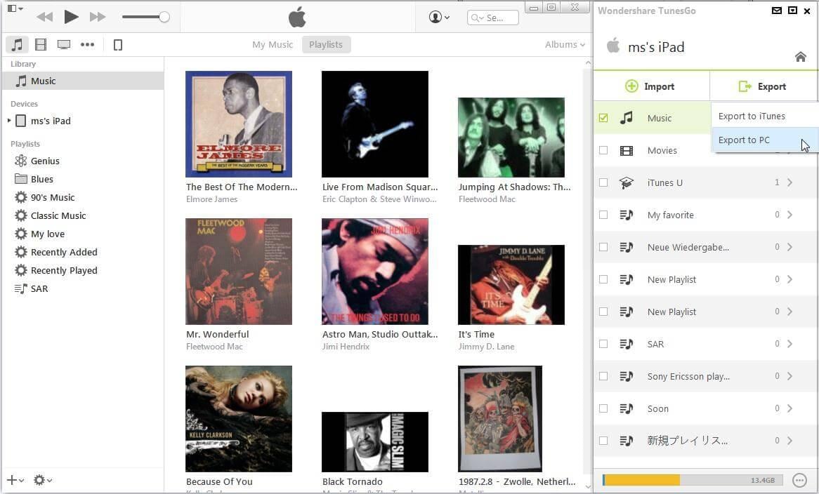 transfer music from ipad to itunes