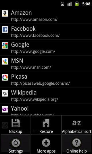 kiwix bookmarks android