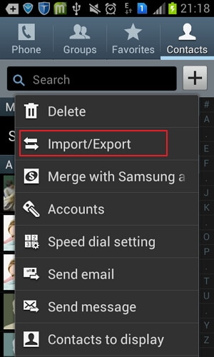 transferring contacts from android to android