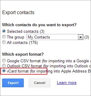 export contacts to excel android