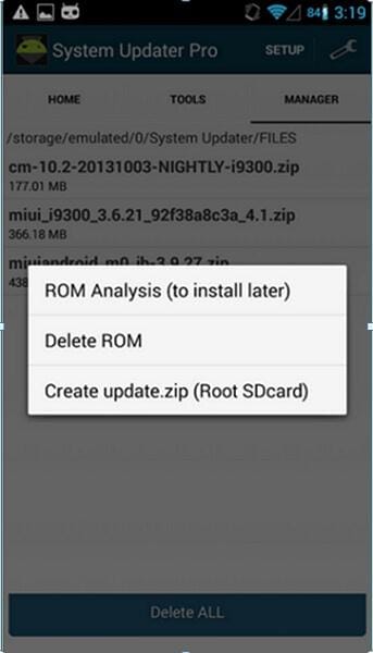 manage update on android