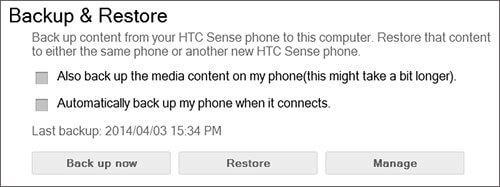 htc sync backup