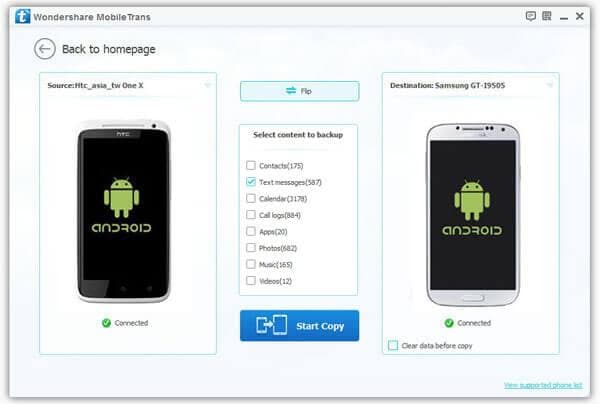 transfer sms to new android