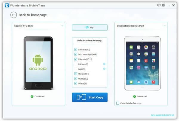 transfer contacts from htc to ipad