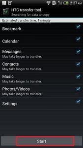 transfer contacts from htc to android
