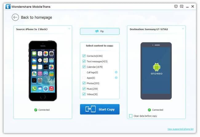 transfer data from iphone to android