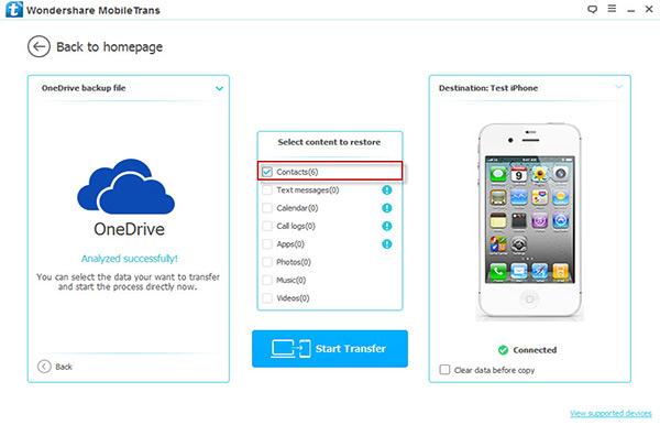restore from onedrive