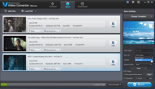 burn copy multiplexed files