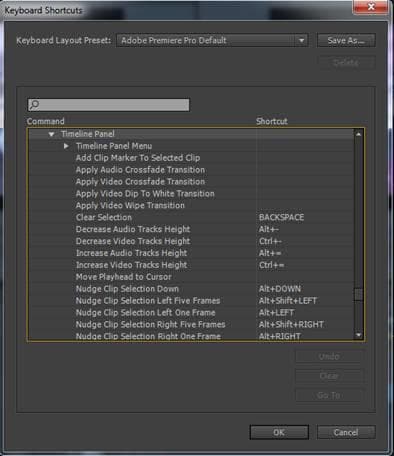 Adobe Premiere Shortcut