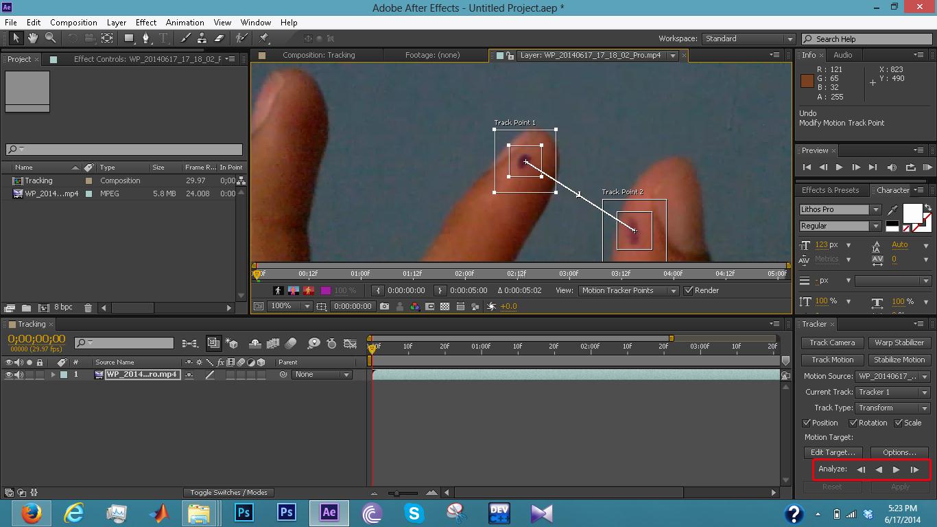 track motion in after effects