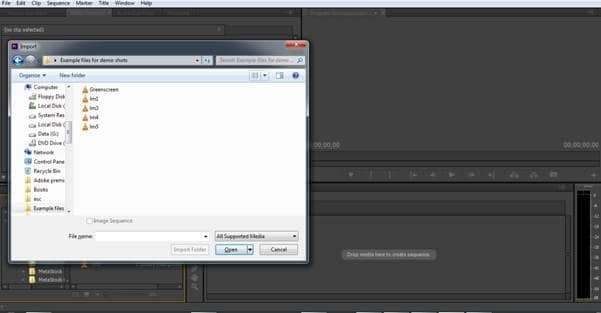 Import videos to Adobe Premiere