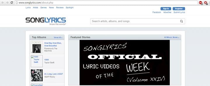 Top  5 Music Lyrics Search Engine
