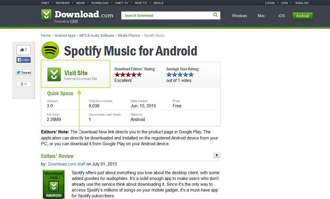 how to download spotify android 	