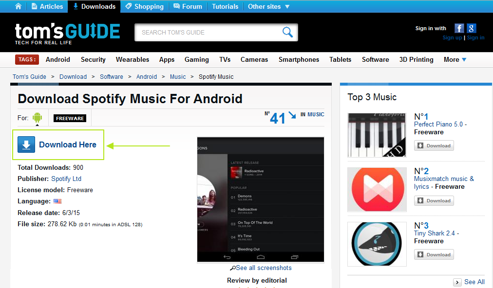 how to download spotify android 	