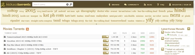 Kickass Torrents Movies torrents free download guide
