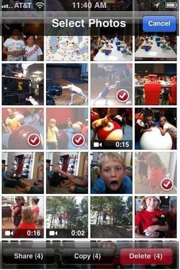 deleting photos from iPad