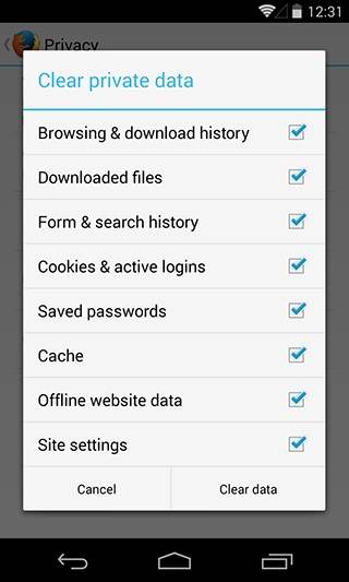 5 steps to erase cache, cookies, and history on Android phone