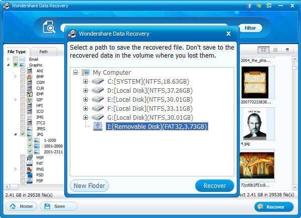 save the recovered files from your memory card