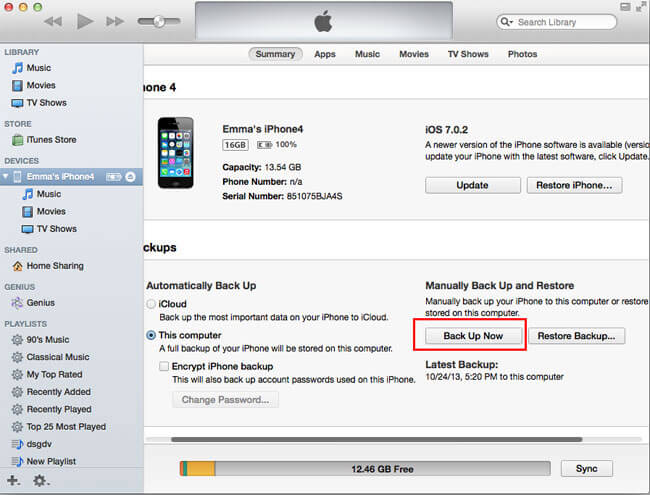 backup data to iTunes before upgrading to iOS 8