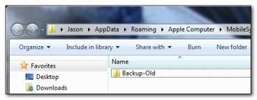 Backup Locations of iTunes