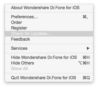 update Wondershare Dr.Fone for iOS