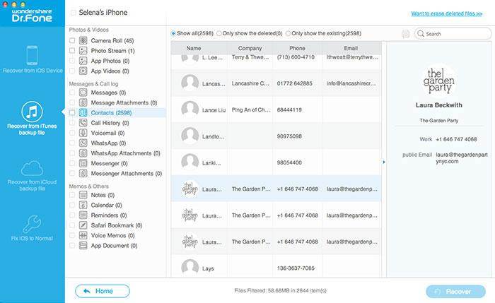 extract iphone contacts from backup
