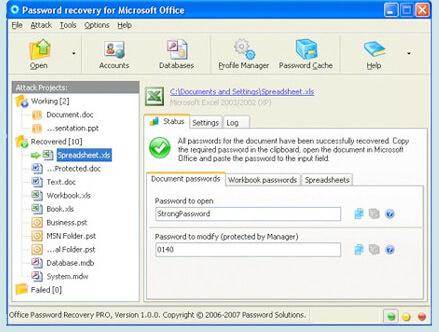 password recovery for microsoft office