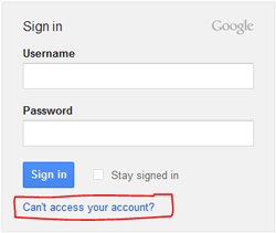 reset gmail password