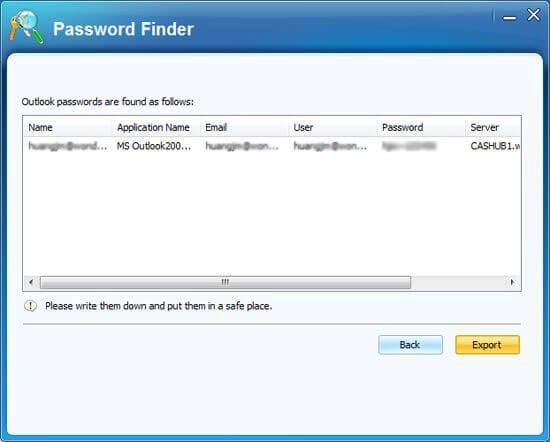 how to find outlook password