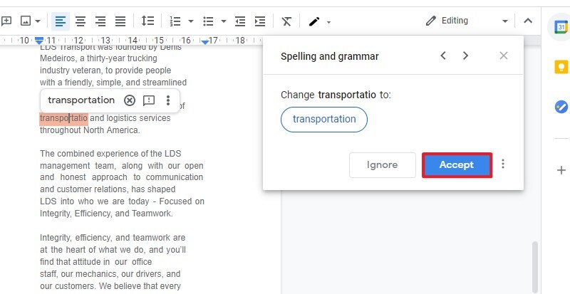 Google Docs corrige ortografía con ayuda de IA
