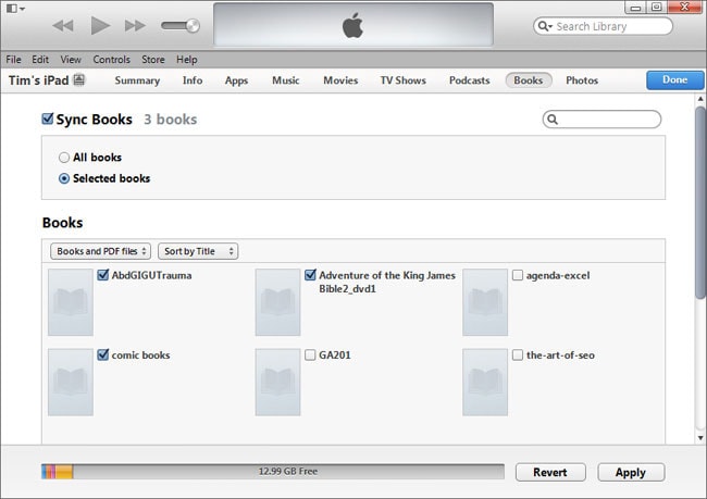 sync PDF to iPad iBooks