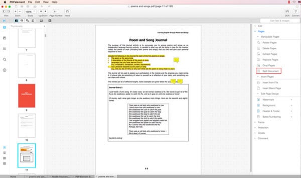 split PDF